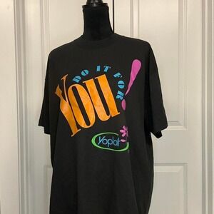 Vintage Yoplait "Do It For You!" Promo T Shirt | 90s USA Made Black Tee Size XL